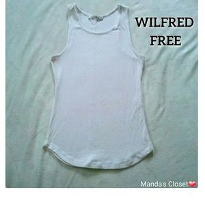 🆓FREE🎁  WHEN PURCHASE ANY ITEM WILFRED FREE Women's White Ribbed Top/Shirt